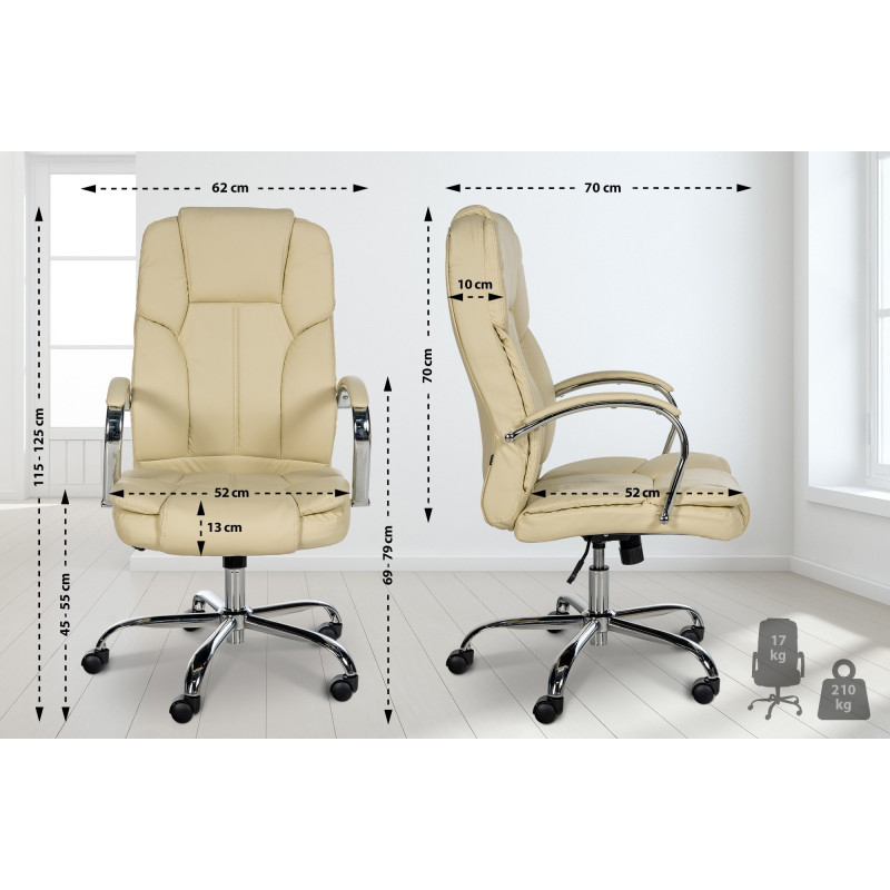 Chaise de bureau BIG Xanthos crème