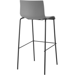 Set di 2 sgabelli da bar Hoover, plastica, struttura a 4 gambe, nero/grigio