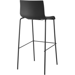 Set di 2 sgabelli da bar Hoover, plastica, struttura a 4 gambe, nero