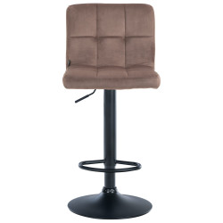 Lot de 2 tabourets de bar Pérou velours noir marron