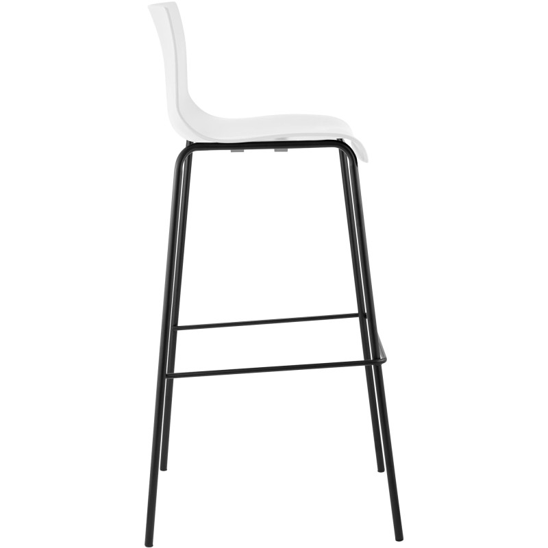 Set di 2 sgabelli da bar Hoover, in plastica, struttura a 4 gambe, nero/bianco