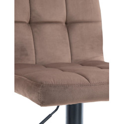 Lot de 2 tabourets de bar Pérou velours noir marron