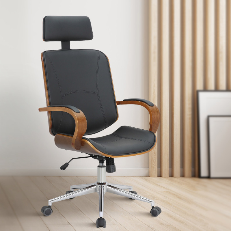 Chaise de bureau Dayton noyer/noir