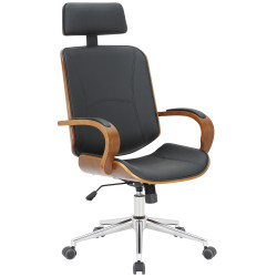 Chaise de bureau Dayton noyer/noir