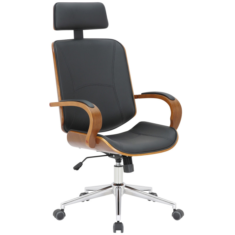 Chaise de bureau Dayton noyer/noir