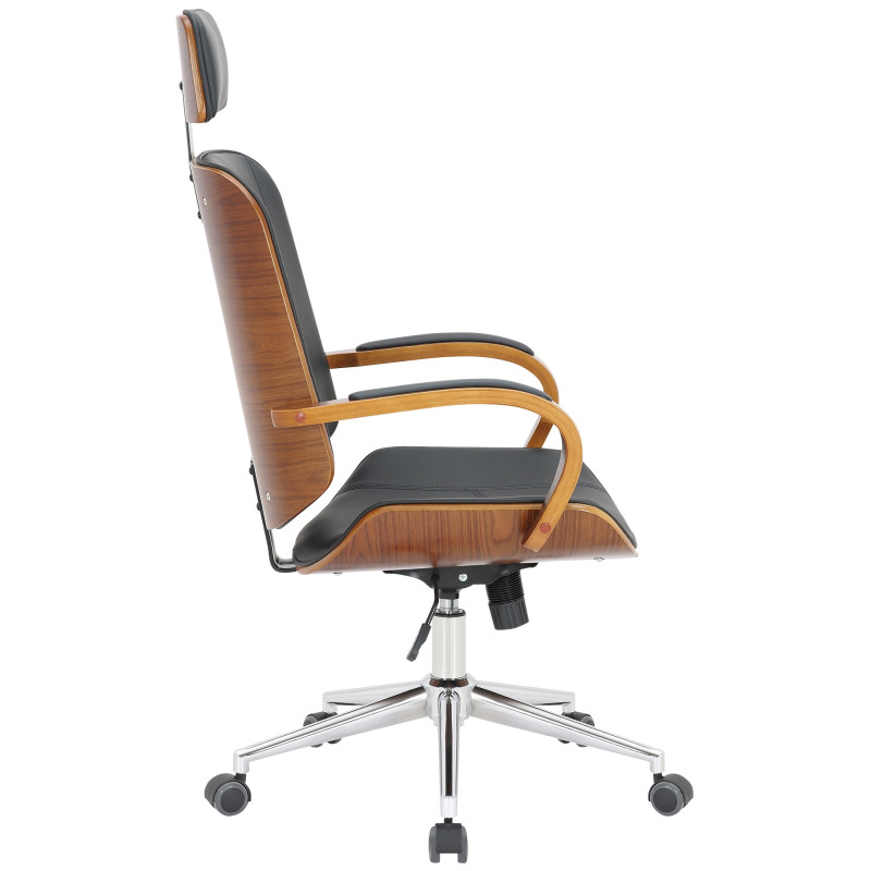 Chaise de bureau Dayton noyer/noir