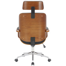 Chaise de bureau Dayton noyer/noir