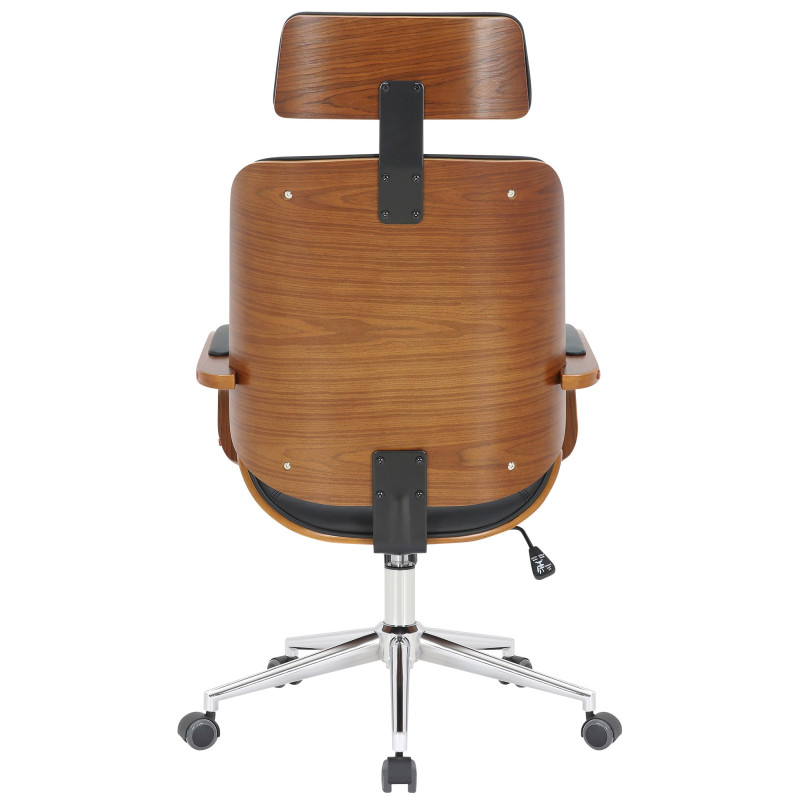 Chaise de bureau Dayton noyer/noir