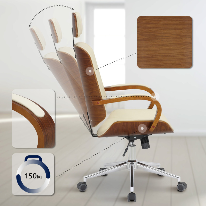 Chaise de bureau Dayton noix/crème