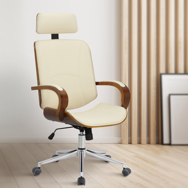 Chaise de bureau Dayton noix/crème