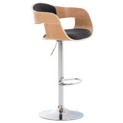 Tabouret de bar Kingston C, tissu naturel/gris foncé