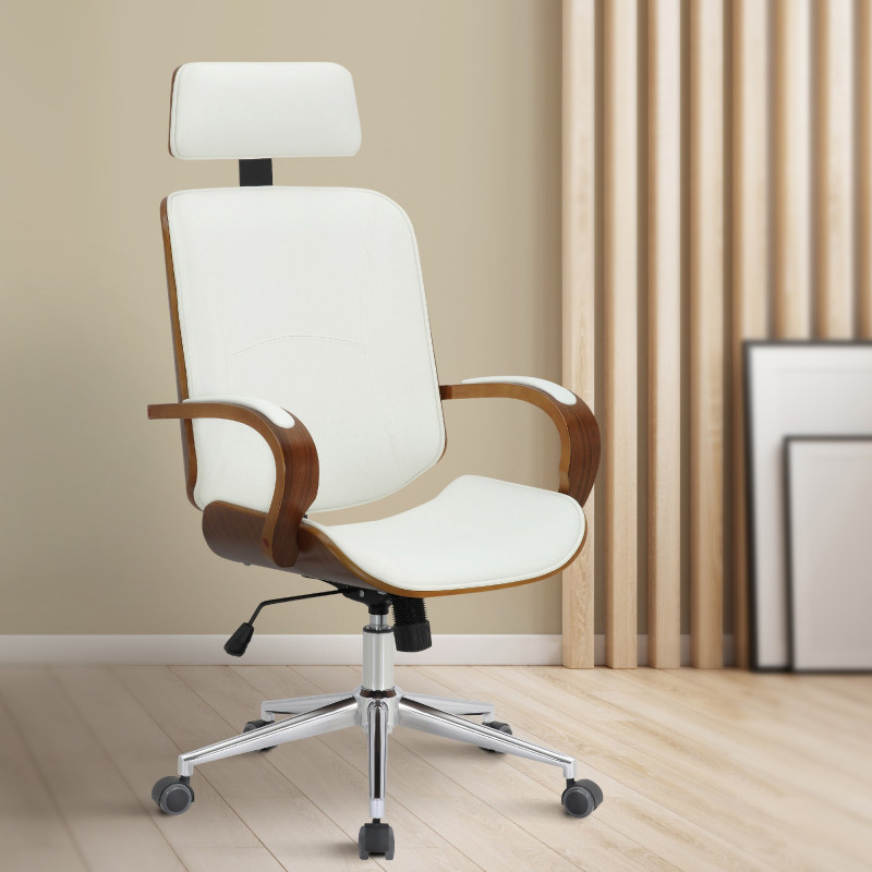 Chaise de bureau Dayton noyer/blanc
