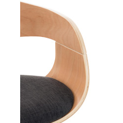 Tabouret de bar Kingston C, tissu naturel/gris foncé