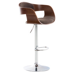 Tabouret de bar Kingston C, tissu noyer/marron