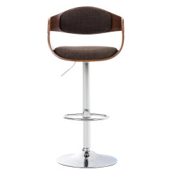 Tabouret de bar Kingston C, tissu noyer/marron