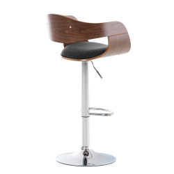 Tabouret de bar Kingston C, tissu noyer/gris foncé