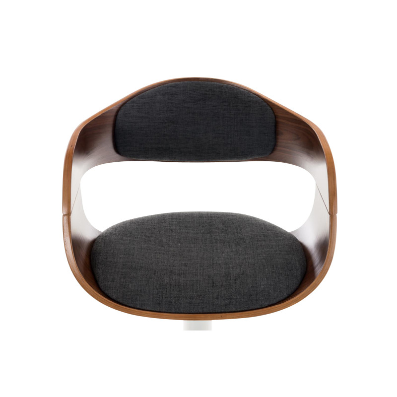 Tabouret de bar Kingston C, tissu noyer/gris foncé