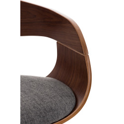 Sgabello da bar Kingston C, tessuto noce/grigio chiaro