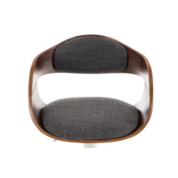 Tabouret de bar Kingston C, tissu noyer/gris clair