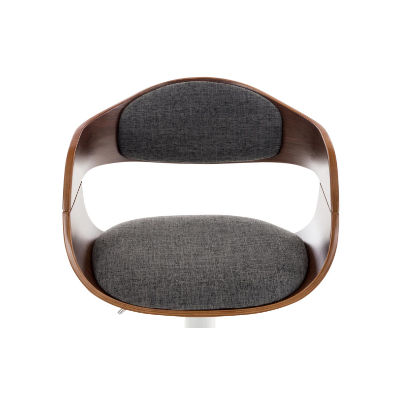 Tabouret de bar Kingston C, tissu noyer/gris clair