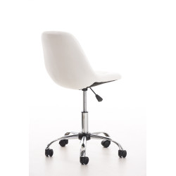Chaise de bureau Emil, cuir artificiel blanc