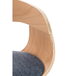 Sgabello da bar Kingston C, tessuto naturale/blu