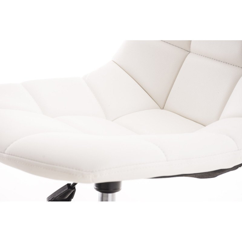 Chaise de bureau Emil, cuir artificiel blanc