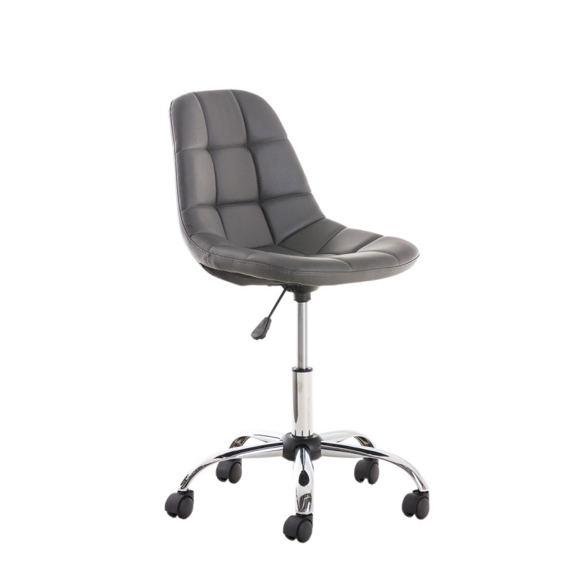 Chaise de bureau Emil, cuir artificiel gris