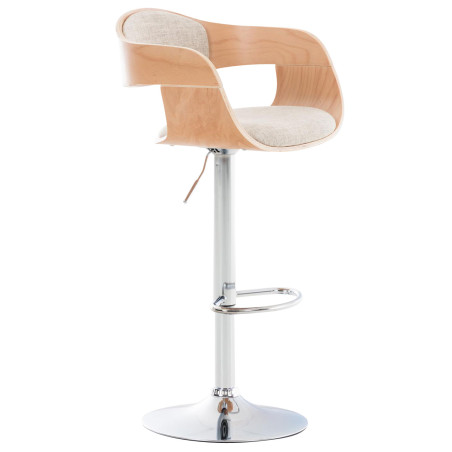 Tabouret de bar Kingston C, tissu naturel/crème