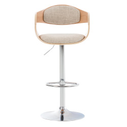 Banqueta de bar Kingston C, tecido natural/creme