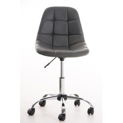 Chaise de bureau Emil, cuir artificiel gris