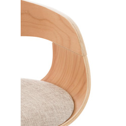 Banqueta de bar Kingston C, tecido natural/creme