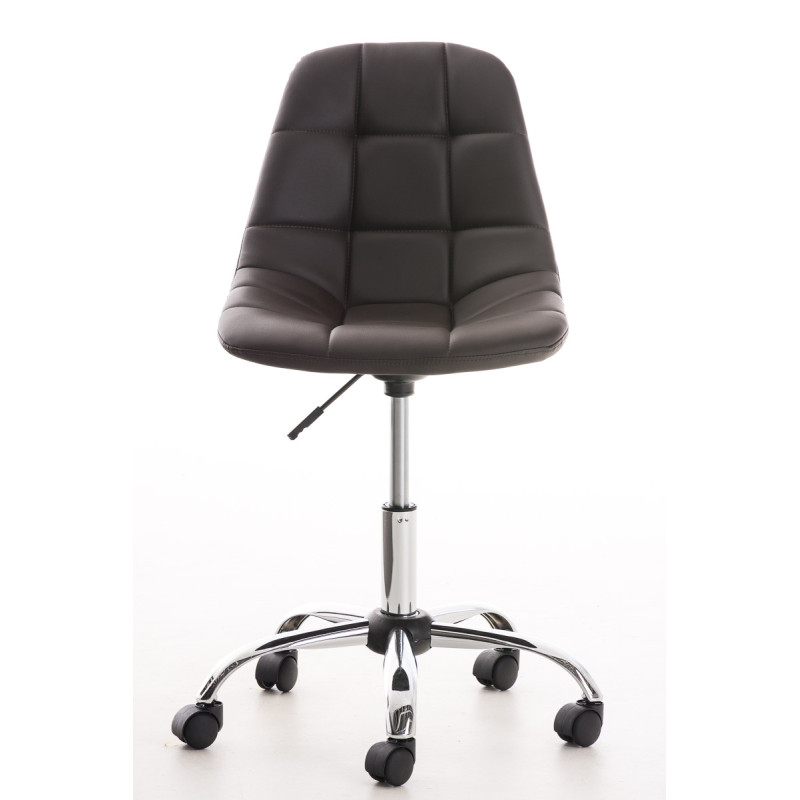 Chaise de bureau Emil, cuir artificiel brun