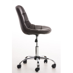 Chaise de bureau Emil, cuir artificiel brun