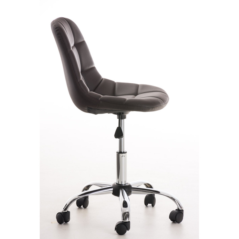 Chaise de bureau Emil, cuir artificiel brun