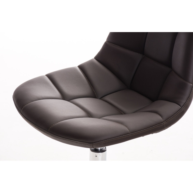 Chaise de bureau Emil, cuir artificiel brun