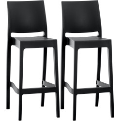 Conjunto de 2 banquetas de bar Maya pretas