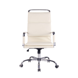 Chaise de bureau Bedford en cuir artificiel crème