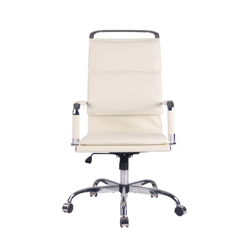 Chaise de bureau Bedford en cuir artificiel crème