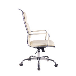 Chaise de bureau Bedford en cuir artificiel crème