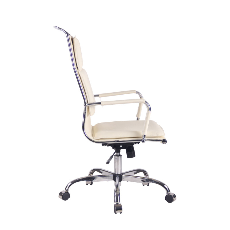 Chaise de bureau Bedford en cuir artificiel crème