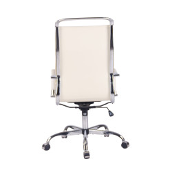 Chaise de bureau Bedford en cuir artificiel crème