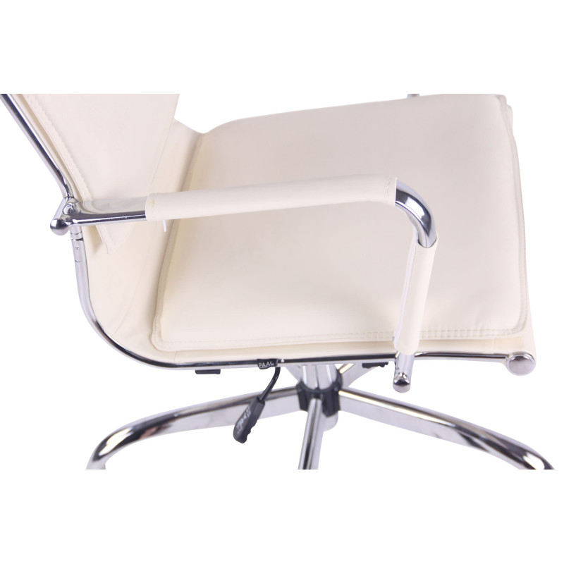 Chaise de bureau Bedford en cuir artificiel crème