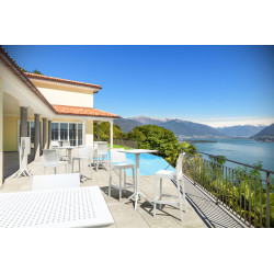 Ensemble de 2 tabourets de bar Maya blancs