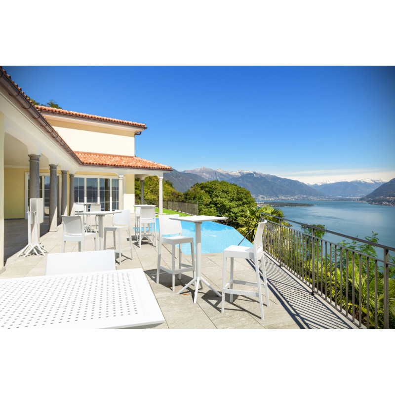 Ensemble de 2 tabourets de bar Maya blancs