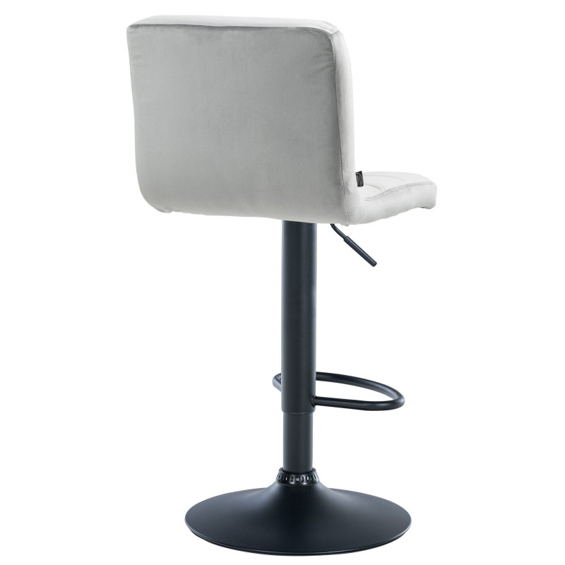 Lot de 2 tabourets de bar Pérou velours noir gris