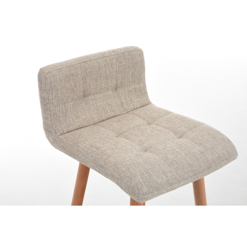 Set di 2 sgabelli da bar Lincoln, tessuto crema naturale