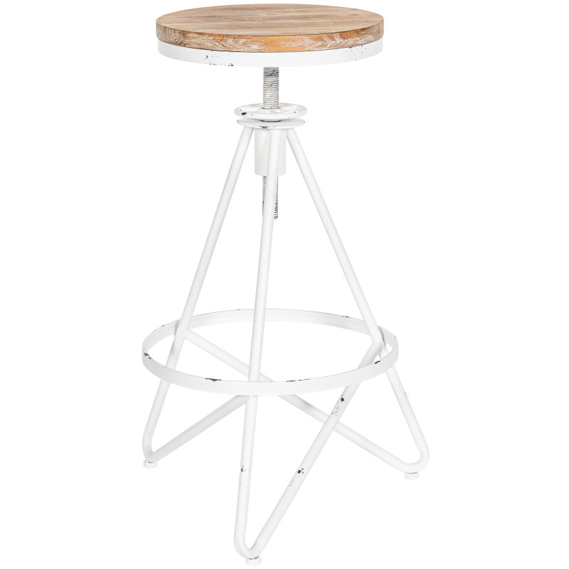 Tabouret de bar Karla blanc antique