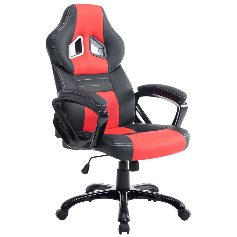 Chaise de bureau Pedro noir/rouge