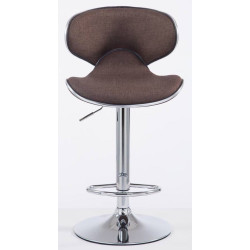 Ensemble de 2 tabourets de bar Las Vegas V2 en tissu marron chromé